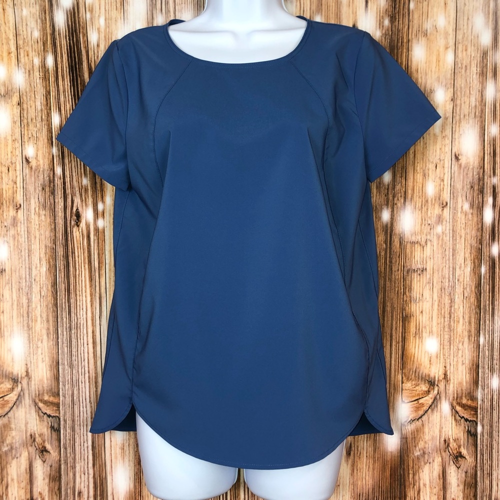 Willow Blossom Blue Lightweight Short Sleeve Top
